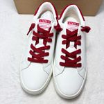 VINTAGE HAVANA Women's Original Perforated Lace Up Sneaker Red and White size 10 Photo 3