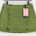 Pretty Little Thing Green Acid Wash Denim Mini Skirt – High Waist Photo 0
