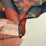 Unbranded Black & Red Hibiscus Flower Pattern Square Sheer Scarf Accessory Photo 5