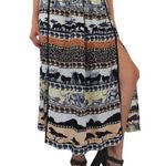 Vntg 80’s Dorothy Schoelen Safari Print Maxi Skirt Black Size 6 Photo 10
