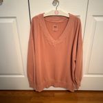 Aerie Down To Earth V-Neck Sweater in Peach Photo 1