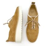 UGG  Johanna Spill Seam Wedge Oxford in Chestnut Tan Size 9 Suede Shearling Boho Photo 0