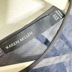 Karen Millen Womens Sheath Dress Lace Embroidered Illusion Detail Navy Size 12 Photo 8