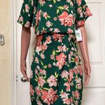 Kensie NWT Womens Crepe Midi
Short-Sleeve Sheath Dress Green Multi Size 8 Photo 1