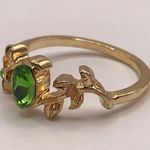 Hot Topic Gold and Green Botanical Gemstone Ring - Size 7 Photo 2