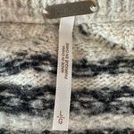 Free People Wool Fair Isle Harriet Crewneck Sweater Ivory Black Large Thumbholes Photo 11