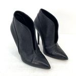 Proenza Schouler Proenza Shouler Embossed Black Leather V Cut Pump High Heel Booties Size 38 Photo 0