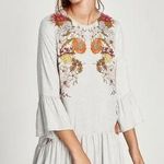 ZARA Trafaluc Collection Floral Printed Mini Dress With Frills NWT Photo 3