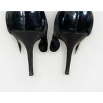 Coach  Trinitie Flower PUMPS Ladies 8 Black Suede Patent High HEELS Pumps EUC Photo 6