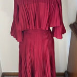 ASOS  Pleated Sheer And Solid Crop Top Midi Dress size 2 special occasion Photo 0