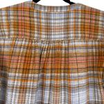 Free People  Alexa Plaid Mini Dress Long Sleeve‎ Ruffle Hem Button Front Size XS Photo 6