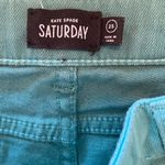 Kate Spade  Saturday Jeans Teal Green Turquoise Two Toned Skinny Pants Sz 25 Photo 5