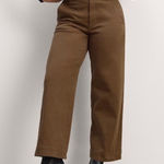 Everlane  The Utility Wide Leg Pants Women's Size 0 Brown Cropped Khaki Jeans Photo 0