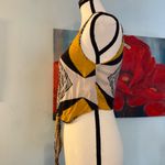 Alice + Olivia Yellow and Black Geometric Crop Top Photo 2