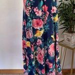 maxi dress royal blue and floral pattern size Large Photo 0