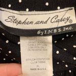 Stephen and Casey Black Sleeveless & White Polka Dot Mock Neck XL Top. 2198 Photo 2