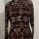 Sherpa Adventure Gear Aztec Patterned Pullover Sweater Brown Size L Photo 0