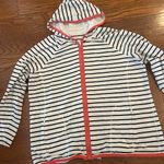 Talbots Size 2X Full Zip Up Hoodie White Black Stripes Pockets Casual Comfort Photo 2
