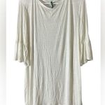 White Ruffled Bell Sleeve Tunic Size 2X Photo 0