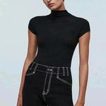 Madewell  Mockneck Thong Bodysuit, True Black, Size Medium Photo 0