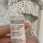 Cut loose Dot Print Oversized High Low Top One Size Cotton Linen Blend White Photo 6