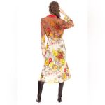Aratta Silent Journey Boho Floral Western Velvet Collar Dress/Duster S Yellow Photo 1