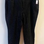 Talbots Black Skinny Dress Pants Metallic Silver Floral Printed Size 22W NEW Photo 0