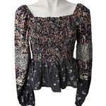 Angie Square Neck Boho Peasant Blouse Photo 0