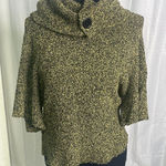 On Fire  cowl neck size medium Woman's short sleeve‎ yellow black Sweater Photo 0