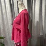 Free Kisses NWT- Barbie Pink Blouse Size Medium-Deep V-Neck Photo 2