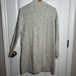 Loft Gray Cable Knit Mock Neck Sweater Dress Women M Winter Cozy Tunic Photo 8