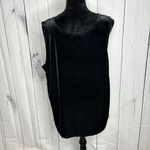 Quacker Factory  Velvet Velour Tank Top Shirt Blouse Plus Sz XL Black Sequin Neck Photo 8