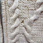 Vintage 70s 80s Ivory Wool Cable Knit Fisherman Sweater Cardigan Thomas Keeling Size 1X Photo 7