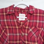 Sonoma Pink Plaid Western Button Front Long Sleeve Top Size PS Photo 2