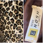 VINTAGE 1980'S BEBE NOSH BLACK & TAN ANIMAL PRINT FAUX FUR COAT (M) Size M Photo 10