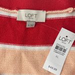 Loft New  Women's Button Up Striped Short-Sleeve Cardigan Size XL Photo 2