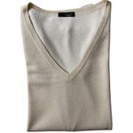 Peserico Tricot Ivory Gold Accent Pullover Sweater Made in Italy US 6 Photo 3