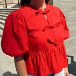 BOUTIQUE RED TIE FRONT TOP Photo 1