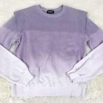 New MONROW Purple Ombre Tie Dye Sweatshirt Pullover Cotton Ruffle Size Large New Purple Photo 2