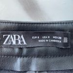 ZARA Women Black Pleather Faux Leather Straight Pants US Small Photo 3