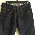 Roxy Womens Dark Wash Denim Mid Rise Relaxed Fit Casual Slim Straight Leg Jeans Photo 1