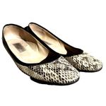 Jimmy Choo  Snakeskin Ballet Flats Shoes Slip On Round Toe Leather Cream 6.5 Photo 0