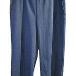 Wide Leg Crop Pants Elastic Waist Lounge Casual Comfy Blue Trousers Purejill Blue Size L Photo 0