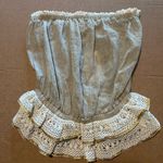 Ramy Brook  Tilda strapless tube top cover gold lurex and crochet hem, XS, NWT Photo 5