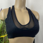 Alphalete  Black Cropped Strappy Sport Bra M Photo 0