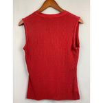 Red Ribbed Sleeveless V Photo 1