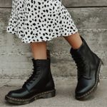 Dr. Martens  Soft Leather Lace Up Combat Boots Size 6 Photo 0