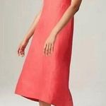 J.Jill A-Line Midi Linen Blend Strawberry Sleeveless Scoop Neck Sundress MP Photo 0