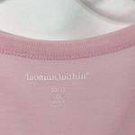 Woman Within  Plus Size 3X Top 30 32W Pink Solid V Neck‎ Short Seeve Cotton 823 Photo 6