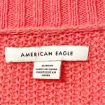 American Eagle  Medium Henley Sweater Medium Pink Cotton Knit Relaxed Pullover Photo 2